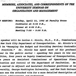 Announcements, 1992-05-16. ...