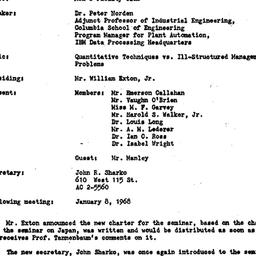 Minutes, 1967-12-11. Organi...