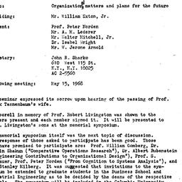Minutes, 1968-04-17. Organi...