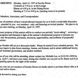 Announcements, 1997-04-14. ...