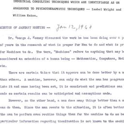 Minutes, 1960-01-27. Organi...