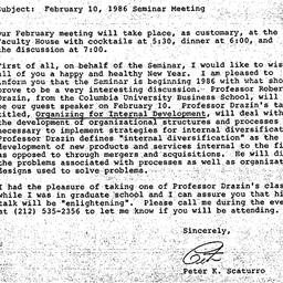 Announcements, 1986-02-10. ...