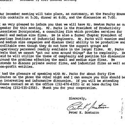 Announcements, 1985-11-21. ...