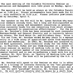 Announcements, 1985-03-26. ...