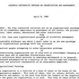 Speaker's paper, 1985-0...