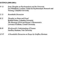 Announcements, Psychoanalyt...