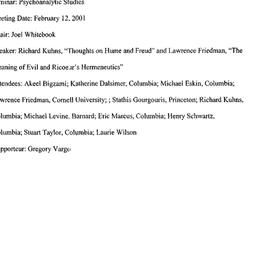 Minutes, 2001-02-12. Psycho...