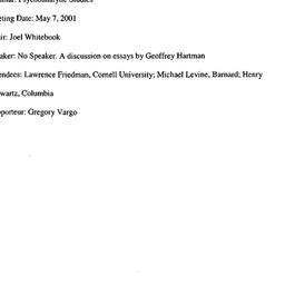 Minutes, 2001-05-07. Psycho...