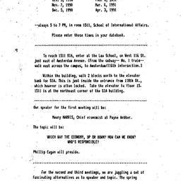 Announcements, 1990-09-22. ...