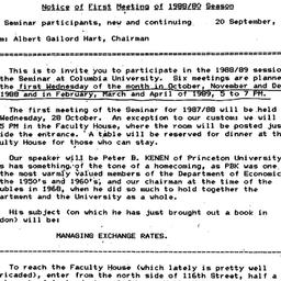 Announcements, 1988-09-20. ...