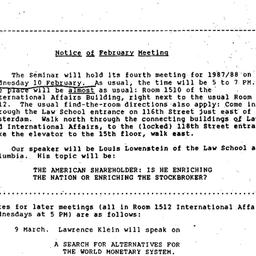 Announcements, 1988-01-28. ...