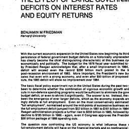 Speaker's paper, 1985-1...
