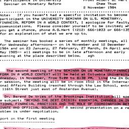 Announcements, 1984-11-14. ...