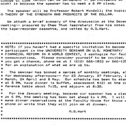 Announcements, 1985-01-16. ...