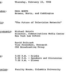 Announcements, 1984-02-23. ...
