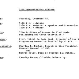 Announcements, 1983-12-15. ...