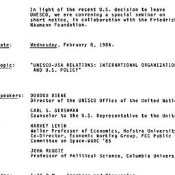 Announcements, 1984-02-08. ...