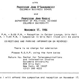 Announcements, 1985-11-17. ...