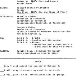 Announcements, 1984-10-09. ...