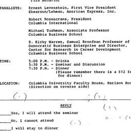 Announcements, 1985-04-15. ...