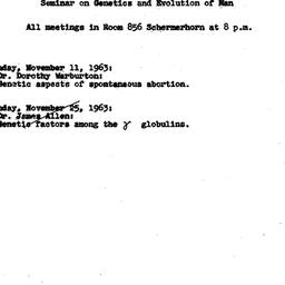 Announcements, 1963-11-11. ...