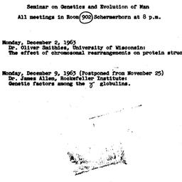 Announcements, 1963-12-02. ...