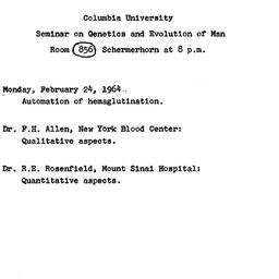 Announcements, 1964-02-24. ...