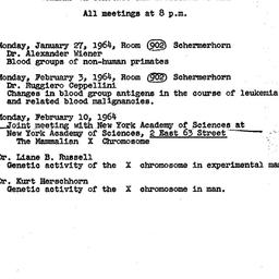 Announcements, 1964-01-27. ...