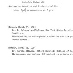 Announcements, 1964-03-23. ...