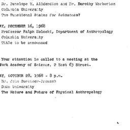 Announcements, 1968-11-18. ...