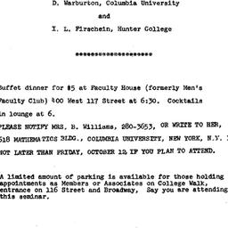 Announcements, 1973-10-15. ...