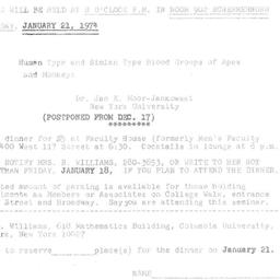 Announcements, 1974-01-21. ...