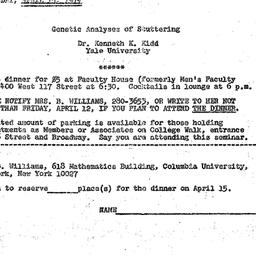 Announcements, 1974-04-15. ...