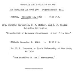 Announcements, 1965-11-15. ...