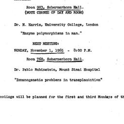 Announcements, 1965-10-21. ...