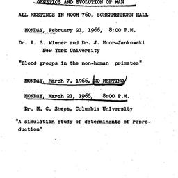 Announcements, 1966-02-21. ...