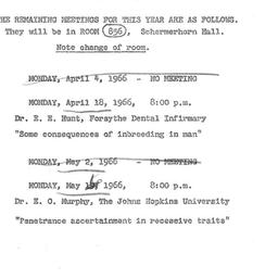 Announcements, 1966-04-04. ...