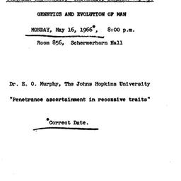 Announcements, 1966-05-16. ...