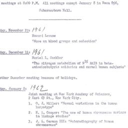 Announcements, 1961-11-27. ...