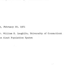 Announcements, 1971-02-22. ...