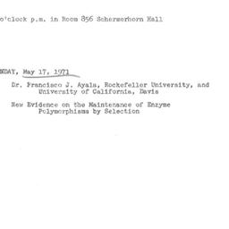 Announcements, 1971-05-17. ...