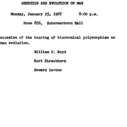 Announcements, 1967-01-23. ...