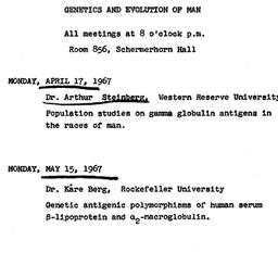 Announcements, 1967-04-17. ...