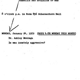 Announcements, 1972-01-24. ...