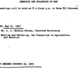 Announcements, 1972-05-15. ...