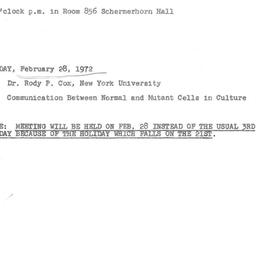 Announcements, 1972-02-28. ...