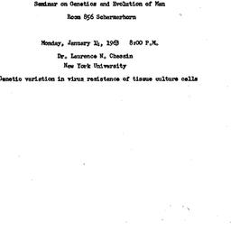 Announcements, 1963-01-14. ...