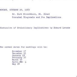 Schedules, The Genetics and...
