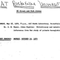 Announcements, 1970-05-18. ...