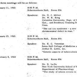 Announcements, 1964-12-30. ...